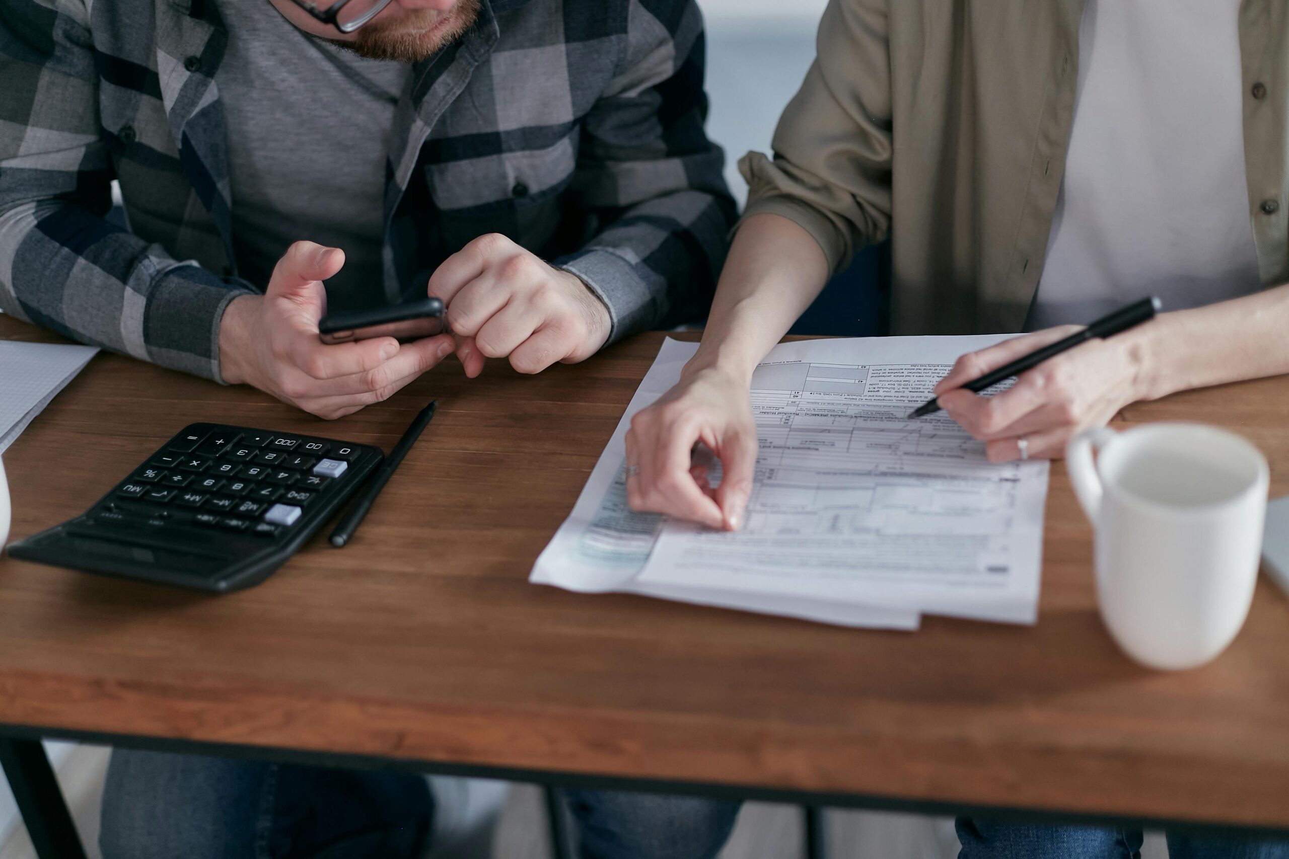 Illustration of a family reviewing long-term care documents together