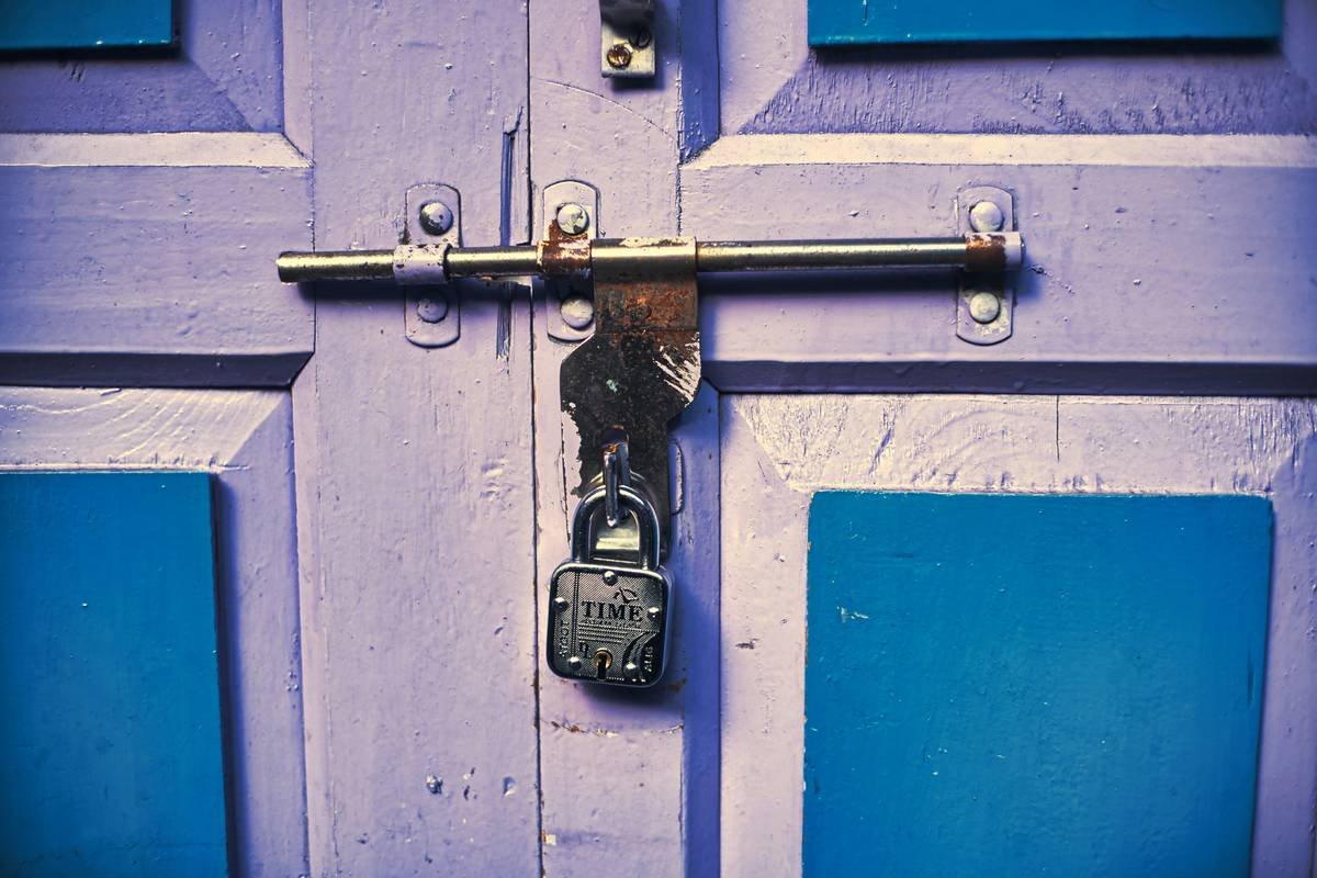 Door with lock Time Nepal travel around