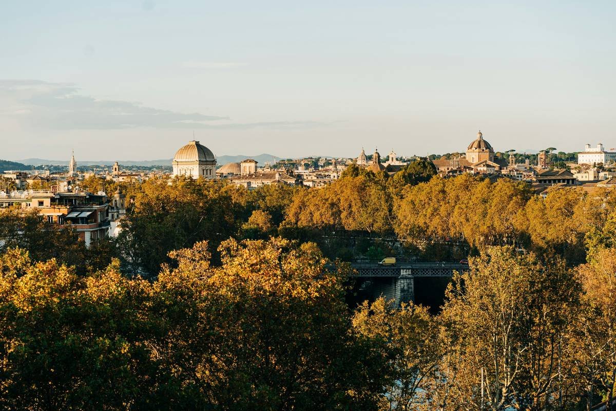 Golden hour over Rome, Italy from Giardino degli Aranci