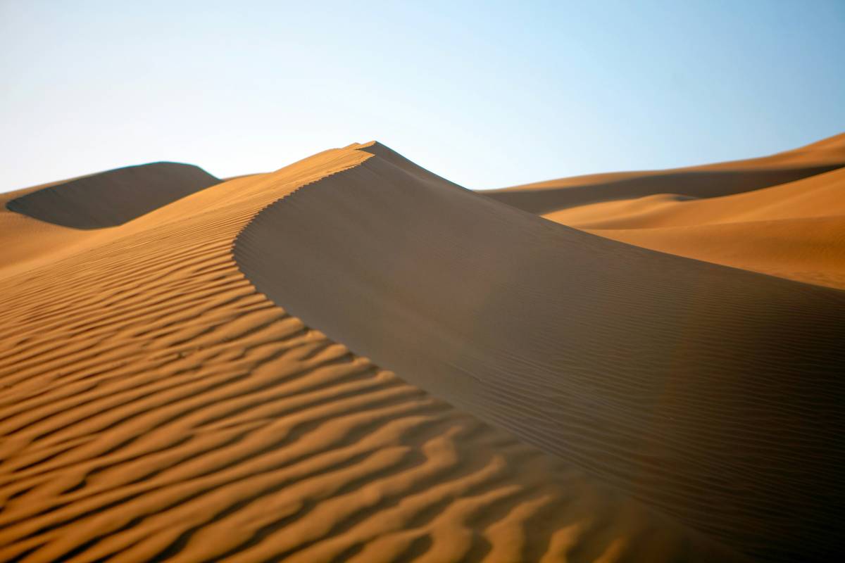 Sand dune with windswept untouched ridge